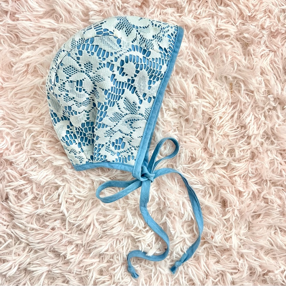 Sweet as April handmade reversible bonnet in size 12-18M